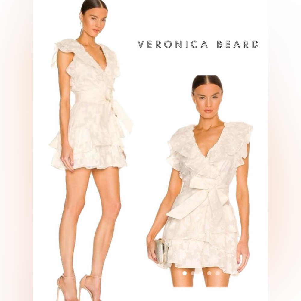 NWOT Veronica Beard Mahita ivory lace silk-cotton dress fully lined mini dres…